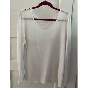 H&M White Long Sleeve Shirt | Size Medium